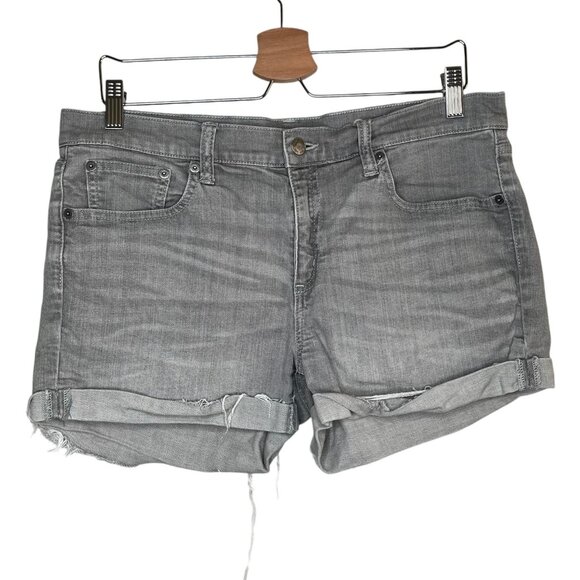 Gap Womens Gray Denim mid rise Slim Shorts rolled hem Size 31r - Picture 1 of 11